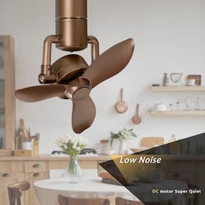 Light Pro 16 in. 5 Fan Speeds Ceiling Fan in Sand Gold with Remote Control