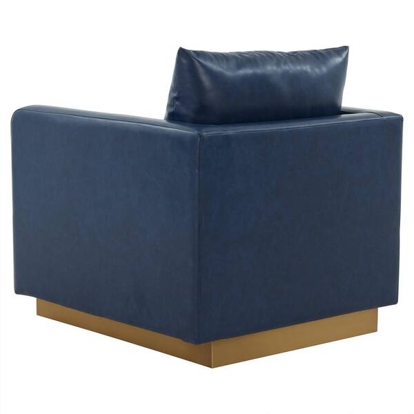 Navy blue deals leather storage ottoman