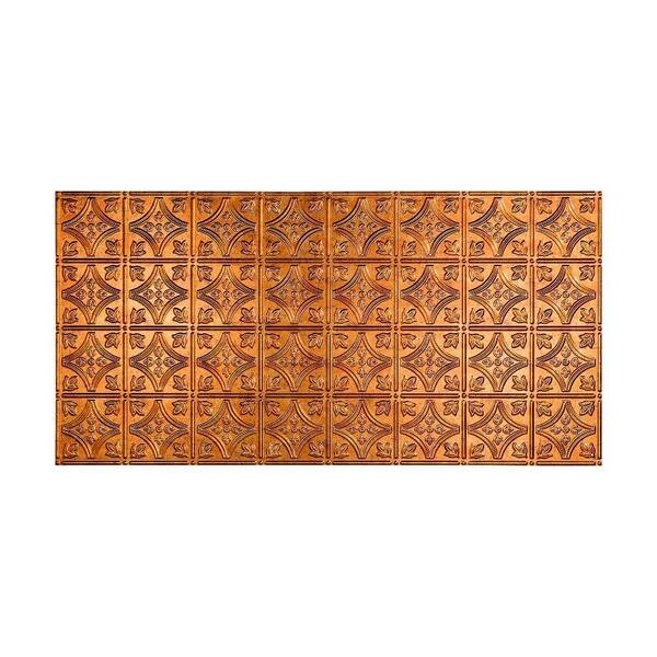 Fasade Traditional Style #1 2 ft. x 4 ft. Glue Up PVC Ceiling Tile in Muted Gold