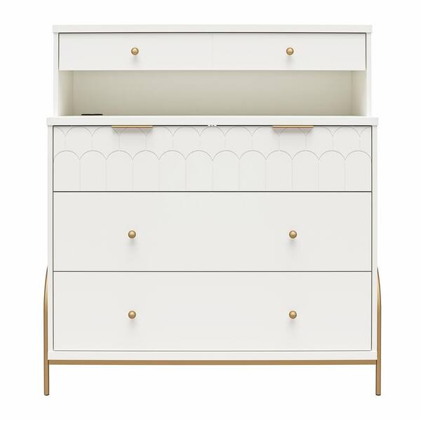 CosmoLiving by Cosmopolitan Anastasia 41.8 in W, 4-Drawer Dresser with ...