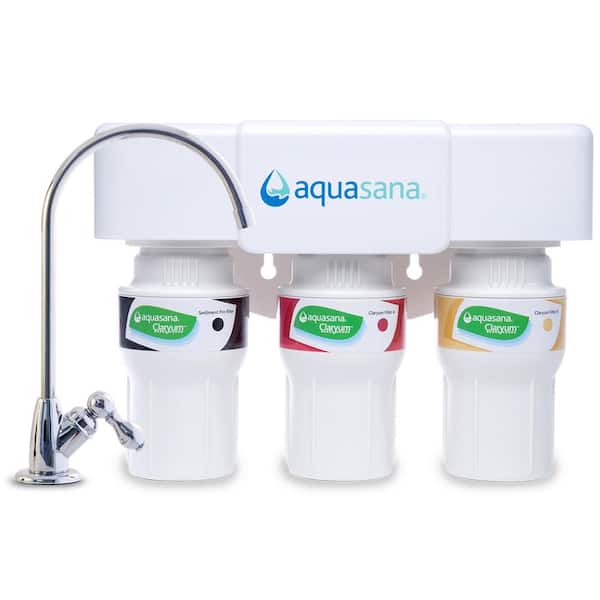 Aquasana 3-Stage Under Counter Water Filtration System with Faucet in Chrome