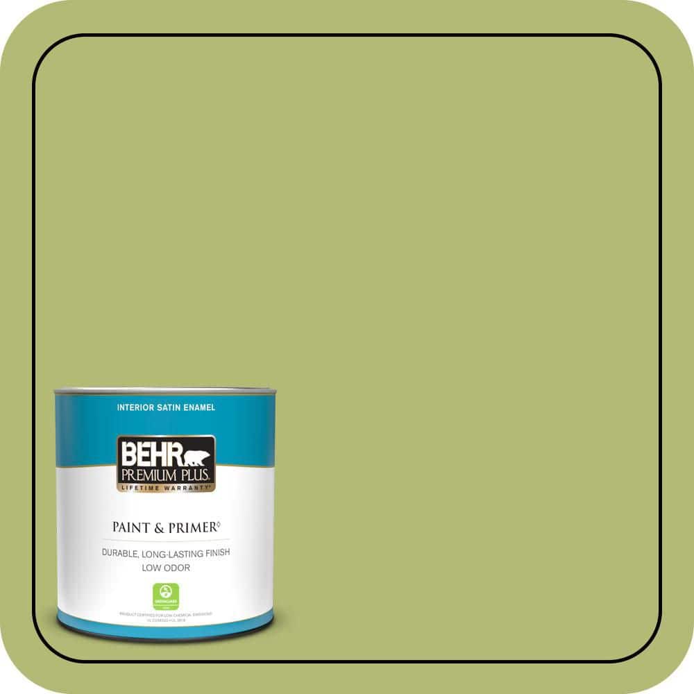 1 qt. #410D-4 Asparagus Satin Enamel Low Odor Interior Paint & Primer price history on PriceWatchPro