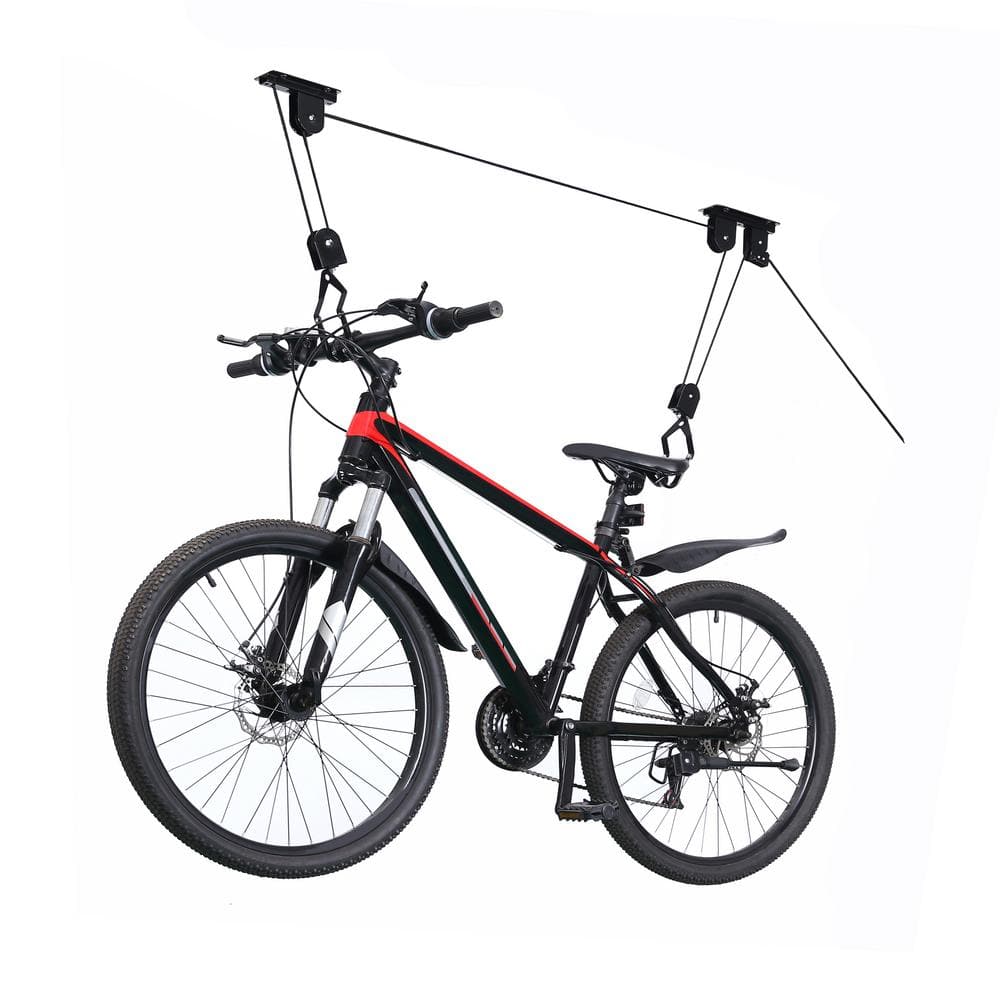 Easy Lift Bike Hoist Single Bicycle Storage Pulley Hanger System Ceiling Mount 