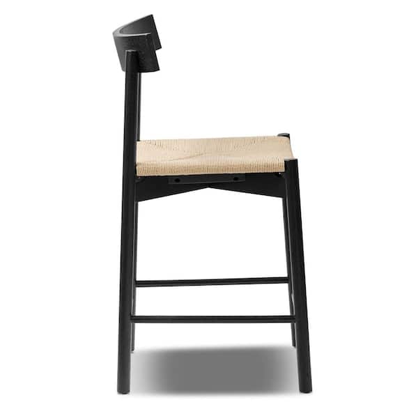 Hamm 23.5 in. Black Wood Counter Stool
