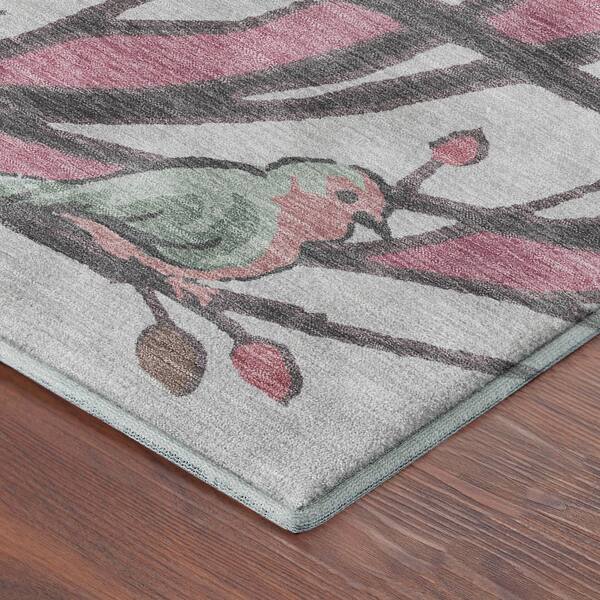 Mayfield Premium Machine Washable Abstract AMF2336 Blush 2 ft. x 3 ft. Accent Rug