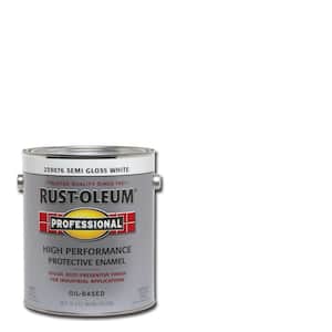 1 gal. High Performance Protective Enamel Semi-Gloss White Oil-Based Interior/Exterior Industrial Paint (2-Pack)