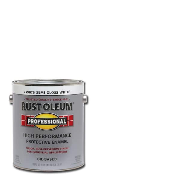 Rust-Oleum Professional 1 gal. High Performance Protective Enamel Semi-Gloss White Oil-Based Interior/Exterior Industrial Paint (2-Pack)