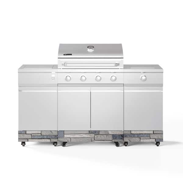 TYTUS Fresno 5-Burner LP Stainless Steel Plus Shadow Stone Island Grill