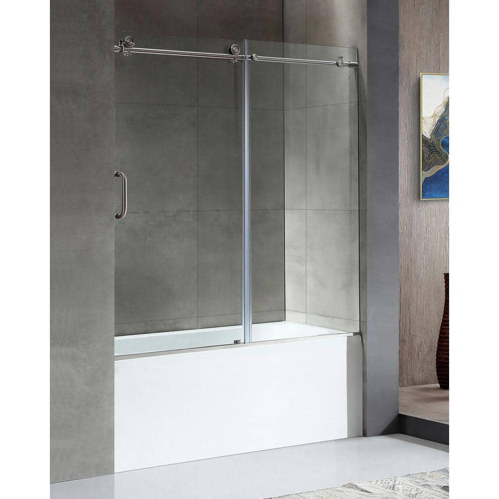 60 in. L x 30 in. W x 83 in. H Right Drain White Rectangular Tub with Frame