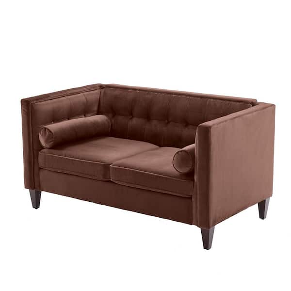 ARTFUL LIVING DESIGN Dolores 58 in. Pink Velvet 2-Seat Loveseat with Tufted Back