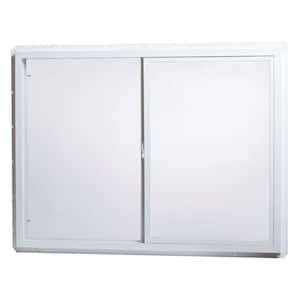 47.5 in. x 35.5 in. Utility Left-Hand Single Slider Vinyl Window Dual Pane Insulated Glass, and Screen in White
