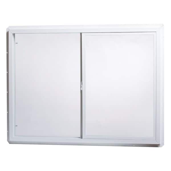 TAFCO WINDOWS 47.5 in. x 35.5 in. Utility Left-Hand Single Slider Vinyl Window Dual Pane Insulated Glass, and Screen in White