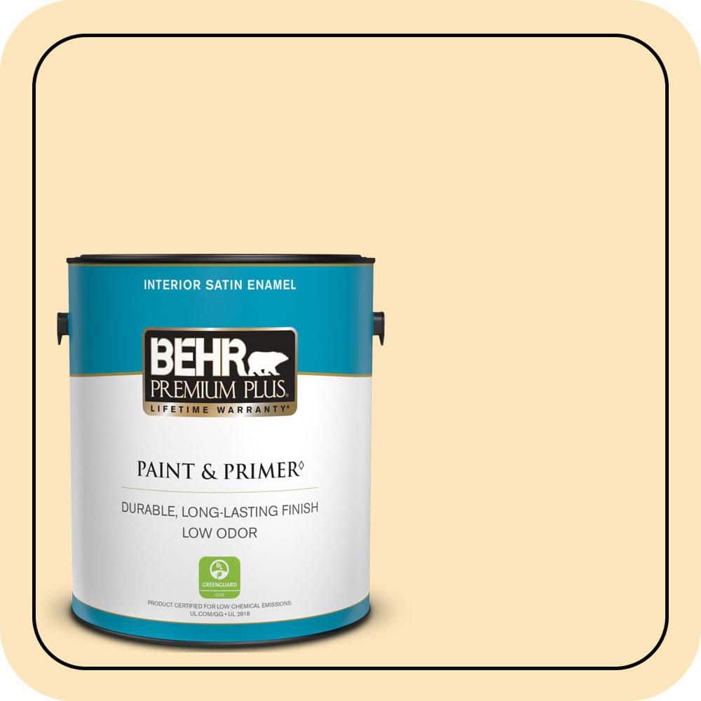1 gal. #350C-2 Banana Cream Satin Enamel Low Odor Interior Paint & Primer price history on PriceWatchPro