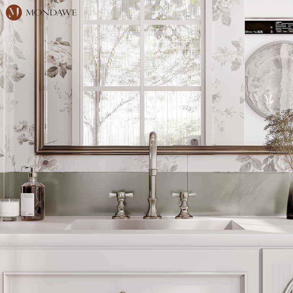 Brushed Nickel 8" Widespread 2-Handle Bathroom Faucet