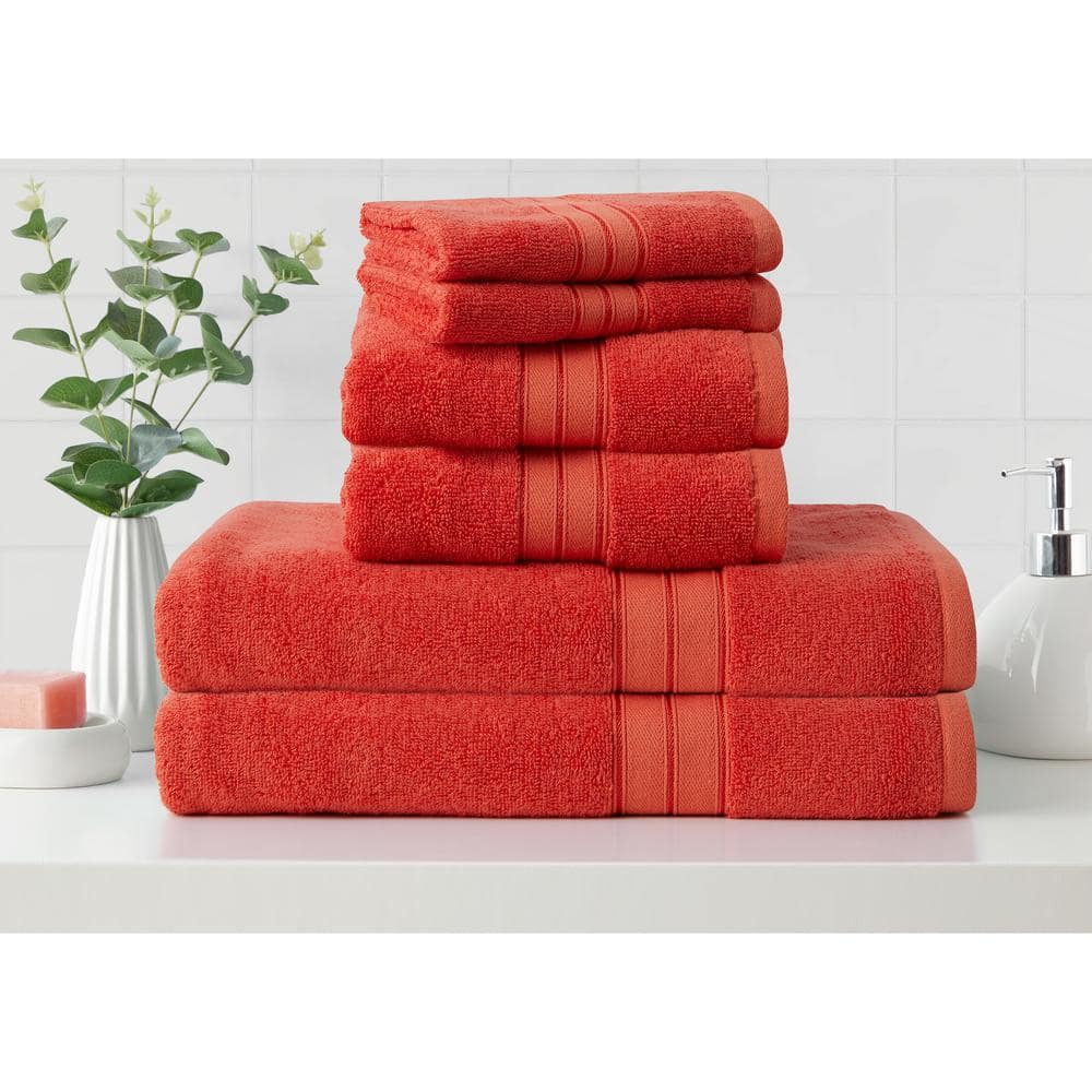 Cannon 4-Piece Coral Cotton Quick Dry Hand Towel (Shear Bliss)