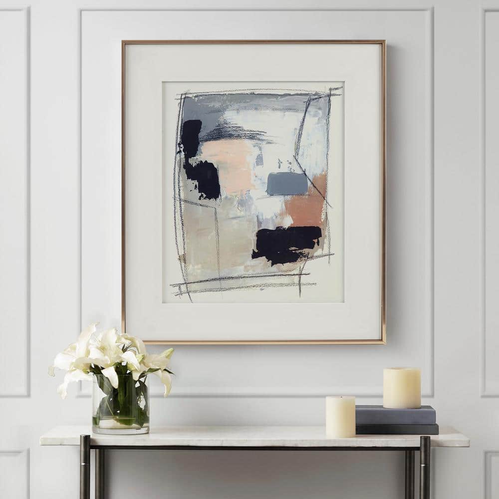 Abstract Neutral Tones Double Matted Framed Glass Wall Art