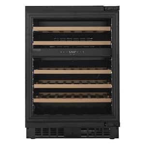 Reserve 24 in. Under Counter Panel Ready Dual Zone Built-in Beverage and Wine Cooler with 45 Bottle Capacity in Black