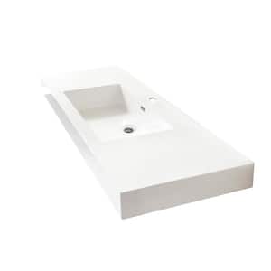 Ablitas 59.8 in. Composite Stone Single Console Bathroom Sink in White