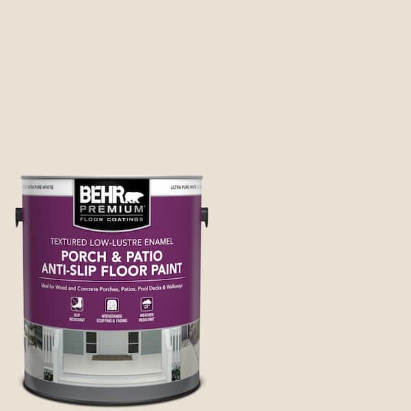 BEHR PREMIUM 1 gal. #730C-1 White Clay Textured Low-Lustre Enamel Interior/Exterior Porch and Patio Anti-Slip Floor Paint