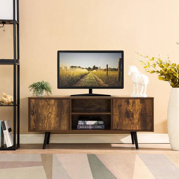 TV stand media cabinet removable shelf storage cabinet for living room