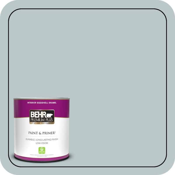 BEHR PREMIUM PLUS 1 qt. #N470-2A Dusted Blue Eggshell Enamel Low Odor Interior Paint and Primer
