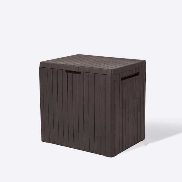 Outdoor Storage Box, 30 Gallon Deck Box, Indoor and Outdoor Use, Can Store Gardening Tools, UV Resistant, Brown