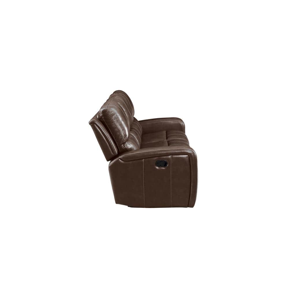 Dark Brown Leather 2-Piece Sofa and Loveseat Set with Storage