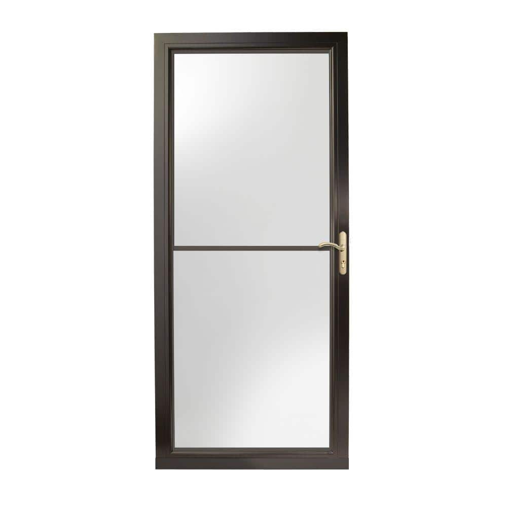 3000 Series 36 in. x 80 in. Black Right-Hand Retractable Aluminum Storm Doo