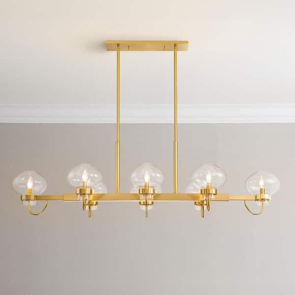 RRTYO Noventa 30-Watt Integrated LED Brass Crystal Chandelier 16PLLEDCTGDV1  - The Home Depot