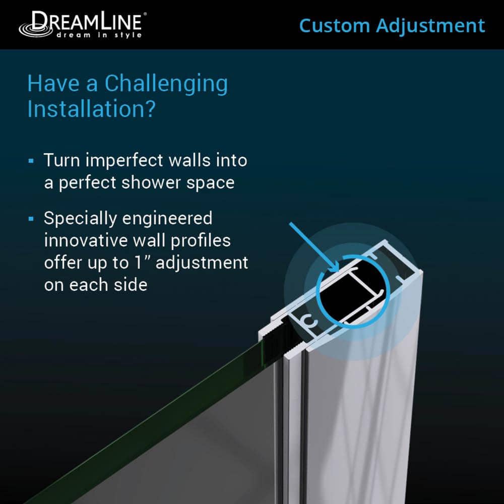 Matte Black Frameless Pivot Shower Door with ClearMax Technology