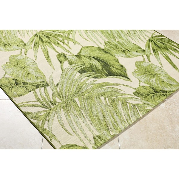 Warsaw Light Green Coastal 8 ft. x 10 ft. Indoor/Outdoor Area Rug