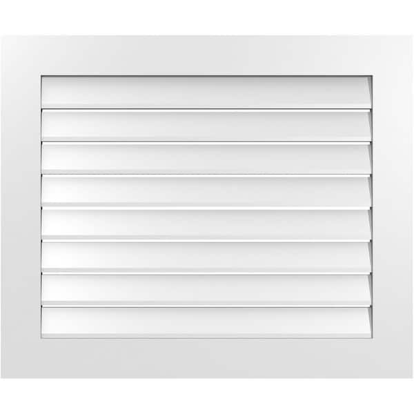 Ekena Millwork 36" x 30" Vertical Surface Mount PVC Gable Vent: Functional with Standard Frame