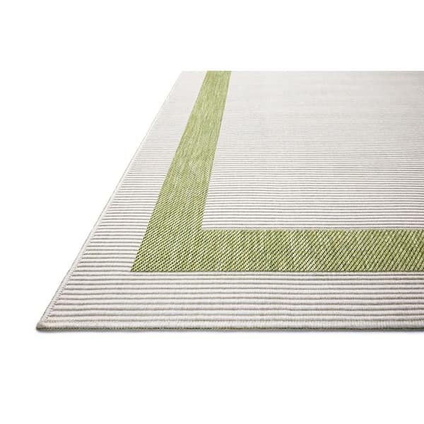 Easton Green / Ivory 6 ft. 7 in. x 9 ft. 4 in. Indoor/Outdoor Area Rug