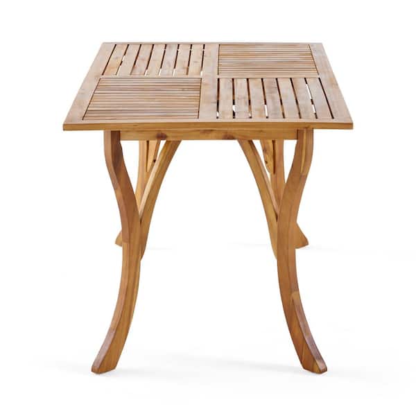 Teak Rectangular Wood Outdoor Patio Dining Table