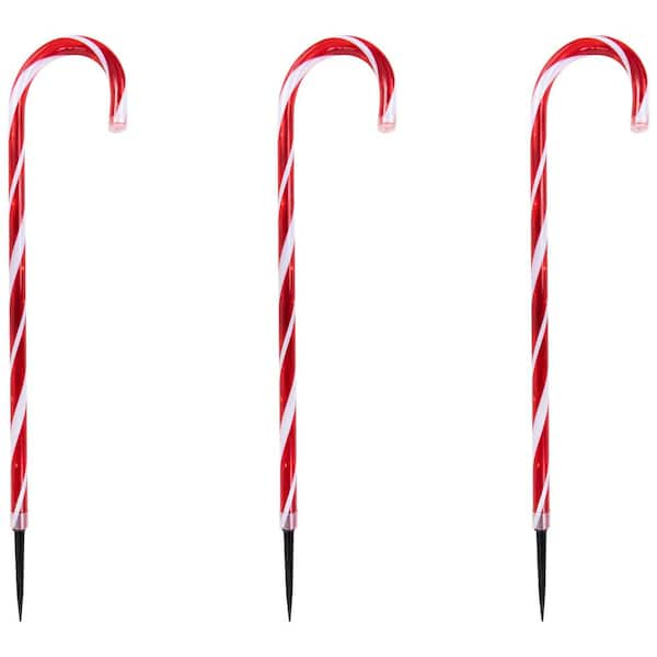 Northlight 28 in. LED Red and White Candy Cane Christmas Pathway Lights ...