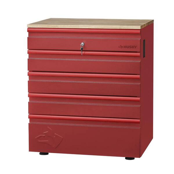 Husky Heavy Duty Welded 18-Gauge Steel 5-Drawer Garage Base Cabinet in ...