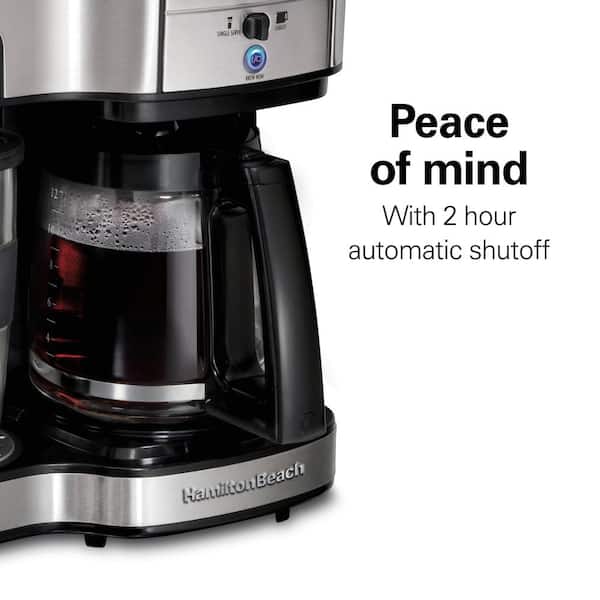 Hamilton Beach 12 Cup Programmable Coffee Maker, Glass Carafe, Black and  Silver, 49465R