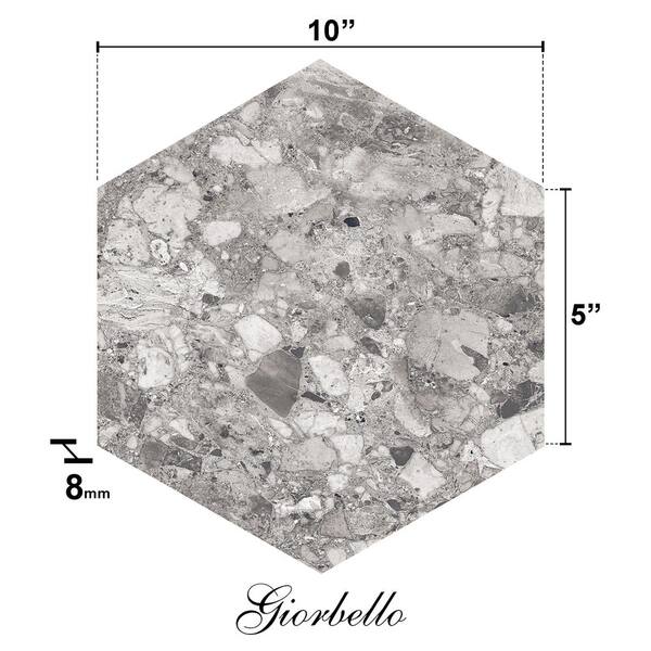 Giorbello Ceppo Gray 10-in x 10-in Glazed Porcelain Stone Look Floor and Wall Tile (17.36-sq. ft/ Carton)