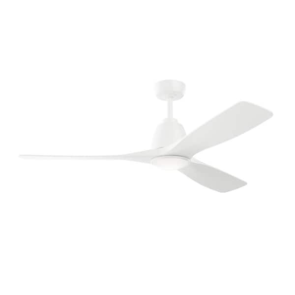 Volos II 3 Blade 54 in. Fan in Matte White with Matte White Blades