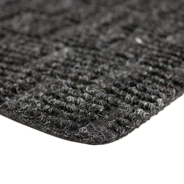 Premiere Squares Charcoal 3 ft. x 4 ft. Needlepunch Indoor Commercial Door Mat