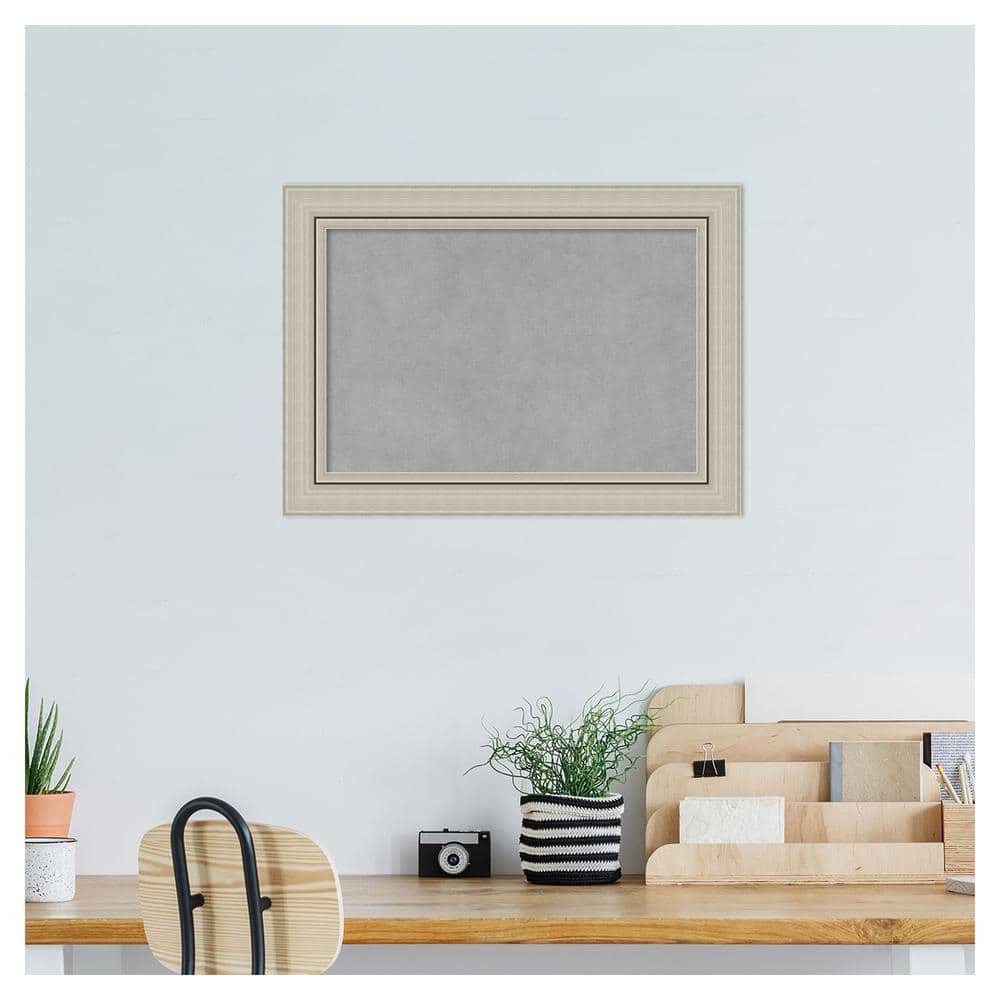 Romano Silver Narrow Framed Grey Magnetic Memo Board