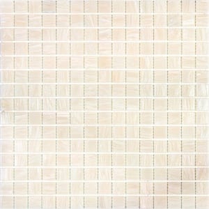Celestial Glossy Nude Beige 12 in. x 12 in. Glass Mosaic Wall and Floor Tile (20 sq. ft./case) (20-pack)