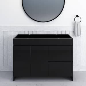 Mace 48 in. W x 20 in. D x 35 in. H Single-Sink Bath Vanity Cabinet without Top in Black and Right-Side Drawers