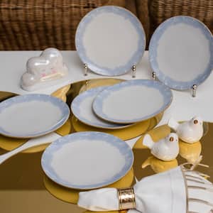 8.46 in. Coup Blue and Yellow Salad Plates (Set of 12)
