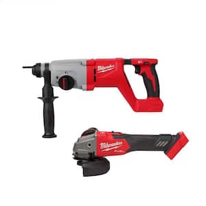 M18 18V Lithium-Ion Brushless Cordless 1 in. SDS-Plus D-Handle Rotary Hammer w/M18 FUEL Angle Grinder