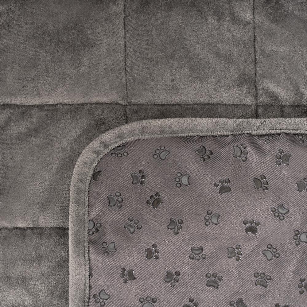 Dark Gray Quilted Polyester Pet Sofa Protector