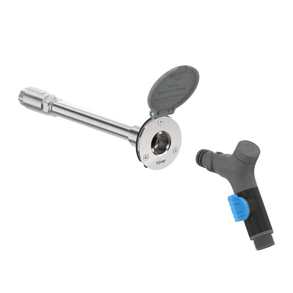 1/2 in. NPT Inlet and 3/4 in. Faucet Hose Connector 8 in. House Hydrant V1+ Modern Outdoor Wall Faucet