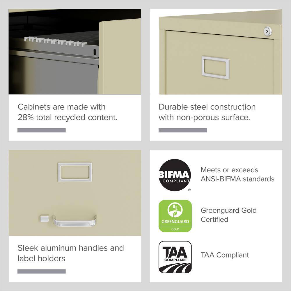 Putty 28" Vertical 2-Drawer Lockable File Cabinet