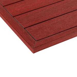 1/12 ft. x 1 ft. Quick Deck Composite Deck Tile Outside Corner Trim in Swedish Red (2-Pieces/Box)