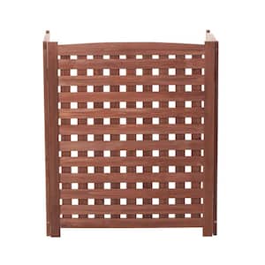 38.5 in. Brown Cedar Outdoor Garden Fence, 3 Panels Privacy Fence Screen to Hide Air Conditioner Fence, Trash Enclosure